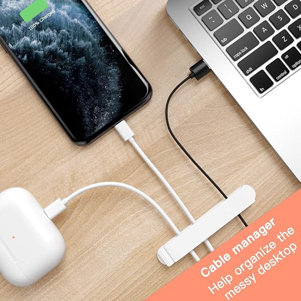 pzoz Pzoz Cable Clips 3 Pack Cord Organizer for Home Office Desk Phone Car Self Adhesive Cable Management White - View 7 of 7