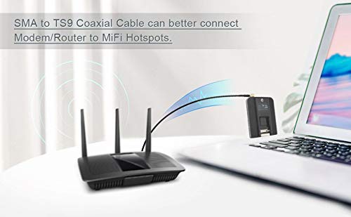 Superbat Superbat SMA to TS9 Cable Pigtail 90 Degree Adapter for MiFi Router USB Modem and Hotspot Dongle 6 Inch RG174 2pcs - View 4 of 6