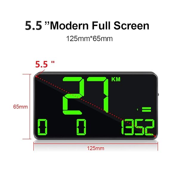 COOLOUS 5.5 Inch Universal HUD Head Up Display GPS Digital Speedometer with Over Speed Alarm for All Vehicles Bicycles and Motorcycles - View 9 of 9