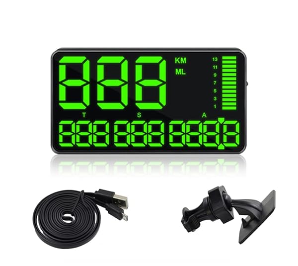 COOLOUS 5.5 Inch Universal HUD Head Up Display GPS Digital Speedometer with Over Speed Alarm for All Vehicles Bicycles and Motorcycles - View 2 of 9