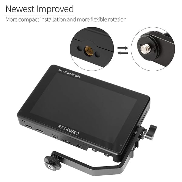 FEELWORLD Tilt Arm for FEELWORLD LUT7 LUT7S 7 Inch 4K HDMI On Camera Field Monitor Mount for DSLR Stabilizer Gimbal Crane Rig - View 4 of 8