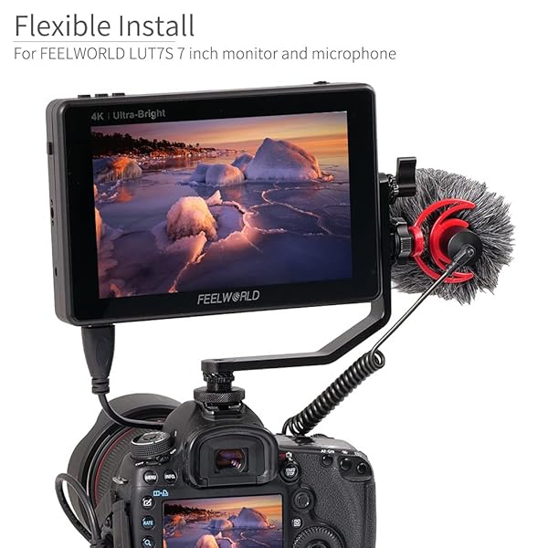 FEELWORLD Tilt Arm for FEELWORLD LUT7 LUT7S 7 Inch 4K HDMI On Camera Field Monitor Mount for DSLR Stabilizer Gimbal Crane Rig - View 6 of 8