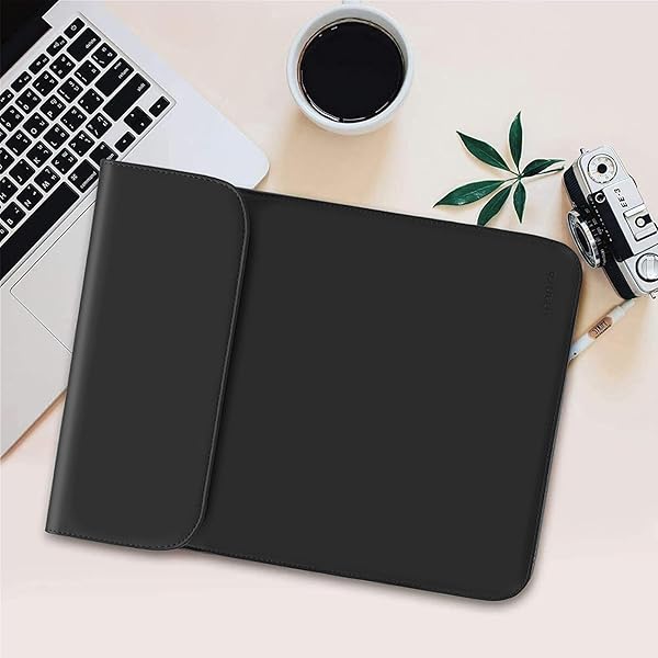 MOSISO MOSISO 13 Inch Laptop Case Sleeve for MacBook Air Pro M1 M2 Faux Suede Leather with Small Bag Black - View 6 of 8