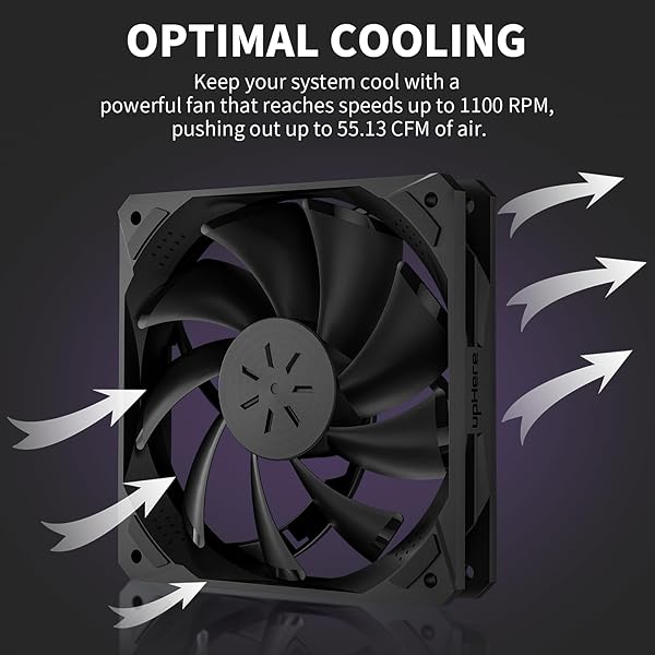 upHere upHere 120mm Black Computer Case Fans 3-Pack High Performance Low Noise Cooling Compatible with Desktop Long Life Up to 40000 Hours - View 3 of 9