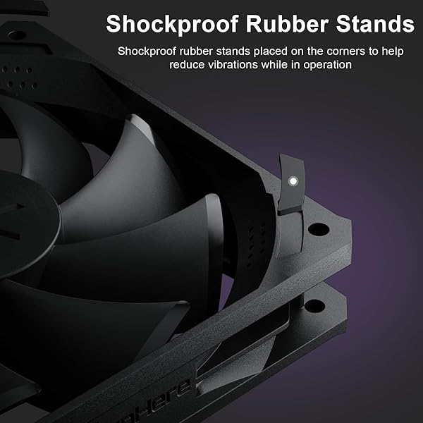 upHere upHere 120mm Black Computer Case Fans 3-Pack High Performance Low Noise Cooling Compatible with Desktop Long Life Up to 40000 Hours - View 4 of 9