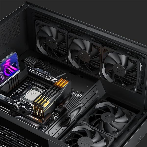 upHere upHere 120mm Black Computer Case Fans 3-Pack High Performance Low Noise Cooling Compatible with Desktop Long Life Up to 40000 Hours - View 7 of 9