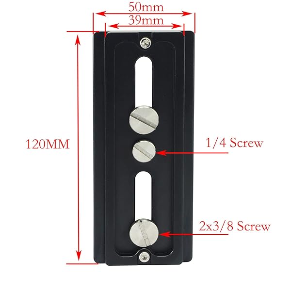 Leftfoto Tripod Arca Plates 120mm Quick Release Plate Universal Arca-Swiss Standard for Camera Tripod Ball Head with 1/4 and 3/8 inch Screw - View 7 of 7