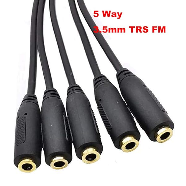 Kework Kework 12 Inch 1/8 Inch TRS Splitter Audio Cable Male to 5 Female 3.5mm Plug Extender Headphone Adapter Aux Cord - View 3 of 7