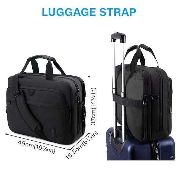 BAGSMART "Buy BAGSMART 17.3" Expandable Laptop Bag - Stylish Briefcase for Men & Women | Perfect for Work, Travel & Office Use" - View 7 of 9