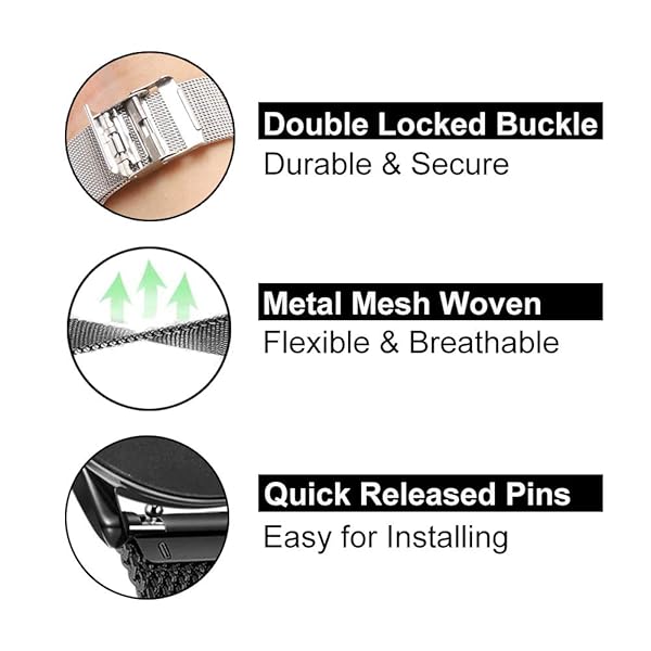 YEEJOK Yeejok 22mm Smartwatch Bands for Fossil Gen 5E Carlyle Julianna Gen 4 Explorist HR White Silicone Sport and Silver Mesh Strap - View 4 of 8