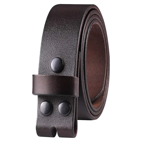 NPET NPET Mens Leather Belt Full Grain Vintage Distressed Snap on Strap 1 1/2 Inch Wide for 29 Inch Waist Coffee022