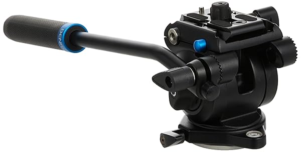 Benro "Benro S2 PRO Flat Base Fluid Video Head: 5.5 lb Max Load, 1/4"-20 & 3/8"-16 Mounts, Includes Pan Arm for Smooth Filming" - View 6 of 8