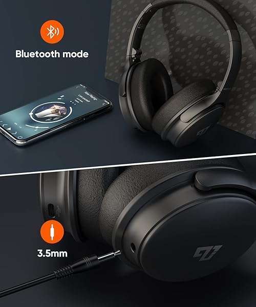 INFURTURE INFURTURE H1 Wireless Noise Cancelling Headphones: Deep Bass, 40H Playtime & Comfort - View 8 of 10