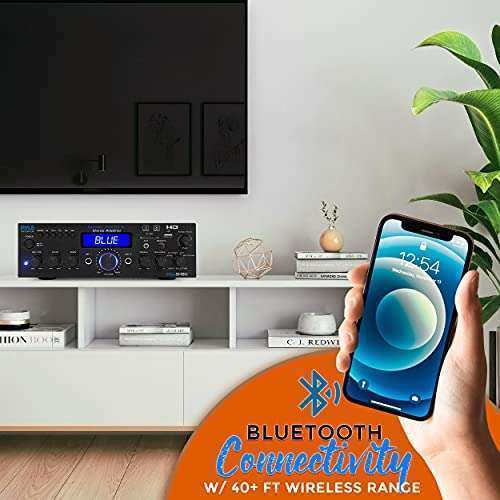 Pyle Buy Pyle Wireless Bluetooth Home Stereo Amplifier - 200W Multi-Channel Receiver with HDMI, FM Radio, USB/SD & Remote - PDA9HBU - View 6 of 8