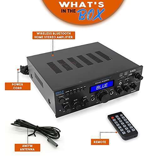 Pyle Buy Pyle Wireless Bluetooth Home Stereo Amplifier - 200W Multi-Channel Receiver with HDMI, FM Radio, USB/SD & Remote - PDA9HBU - View 8 of 8