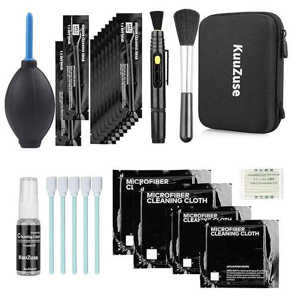 KuuZuse Ultimate KuuZuse DSLR Camera Cleaning Kit: Swabs, Cloths & Pen for Lens Care