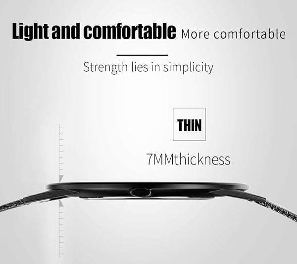 CRRJU CRRJU Men's Ultra Thin Fashion Watch: 7MM Waterproof Stainless Steel Mesh Band - View 4 of 8