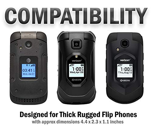 Nakedcellphone Sonim XP3 Case: Nakedcellphone Black Vegan Leather Vertical Pouch with Belt Loop & Magnetic Closure - View 9 of 11