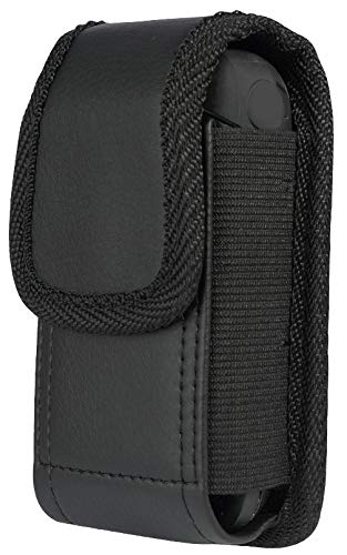 Nakedcellphone Sonim XP3 Case: Nakedcellphone Black Vegan Leather Vertical Pouch with Belt Loop & Magnetic Closure - View 11 of 11