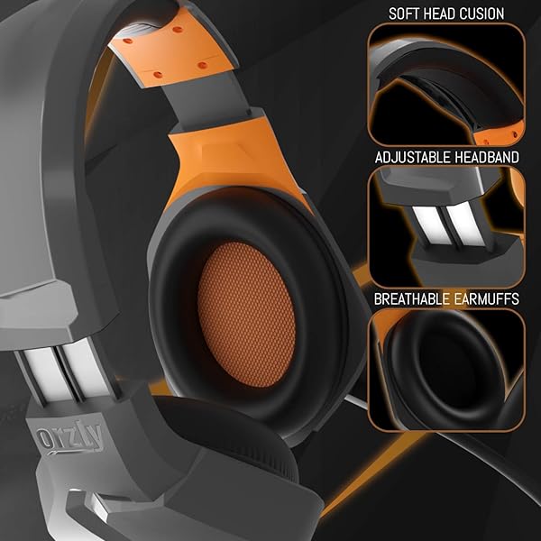 Orzly Orzly Hornet RXH-20 Vesuvius Gaming Headset: Noise Cancelling for PS5, Xbox, Switch & PC - Stereo Sound & Comfort - View 6 of 10