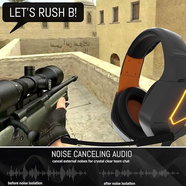Orzly Orzly Hornet RXH-20 Vesuvius Gaming Headset: Noise Cancelling for PS5, Xbox, Switch & PC - Stereo Sound & Comfort - View 7 of 10