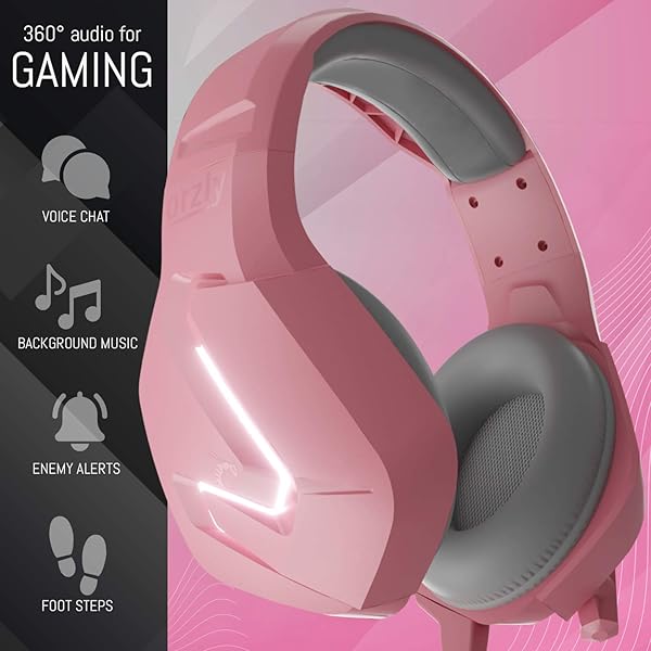 Orzly Orzly Pink Gaming Headset for PS5, Xbox, Nintendo Switch & PC - Hornet RXH-20 with Noise Cancelling Mic - View 4 of 10