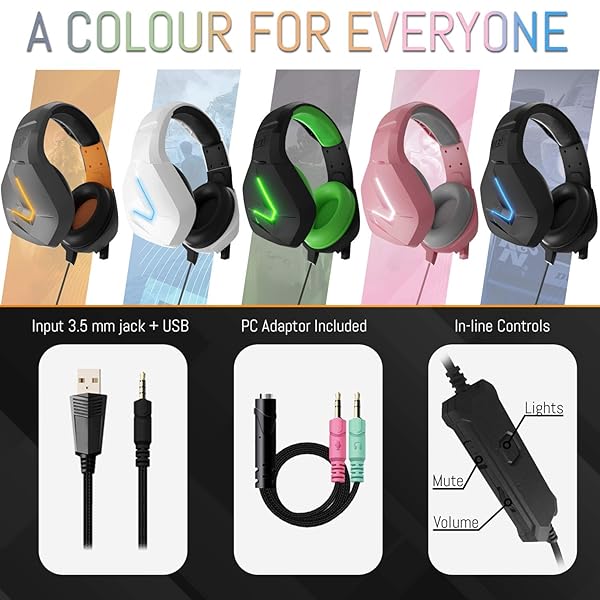 Orzly Orzly Pink Gaming Headset for PS5, Xbox, Nintendo Switch & PC - Hornet RXH-20 with Noise Cancelling Mic - View 9 of 10