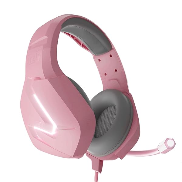 Orzly Pink Gaming Headset for PS5, Xbox, Nintendo Switch & PC - Hornet RXH-20 with Noise Cancelling Mic