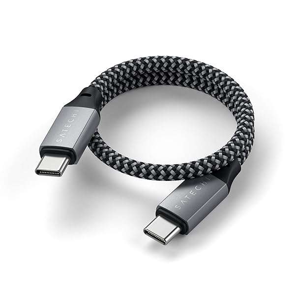 Satechi Satechi USB C to USB C Cable 100W Â– Compatible with iPhone 16 Pro Max/16 Pro/16/16 Plus, iPad Mini 6/Pro 2021, iPad Air 4, MacBook Pro 2020, Samsung Galaxy S23, Switch and More (10in/25cm) - View 6 of 8