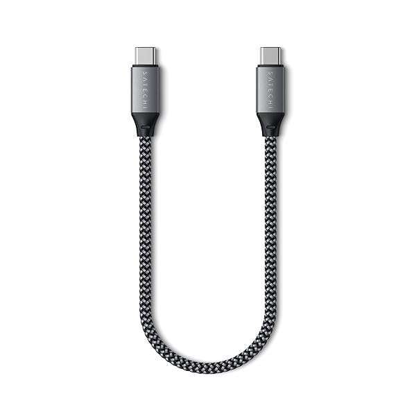 Satechi USB C to USB C Cable 100W Â– Compatible with iPhone 16 Pro Max/16 Pro/16/16 Plus, iPad Mini 6/Pro 2021, iPad Air 4, MacBook Pro 2020, Samsung Galaxy S23, Switch and More (10in/25cm)