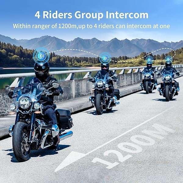 Fodsports FODSPORTS FX4 Pro Bluetooth Intercom for 4 Riders - Universal Helmet Communication System with FM & Dual Mics - View 4 of 10