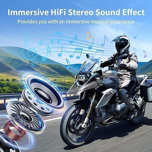 Fodsports FODSPORTS FX4 Pro Bluetooth Intercom for 4 Riders - Universal Helmet Communication System with FM & Dual Mics - View 5 of 10