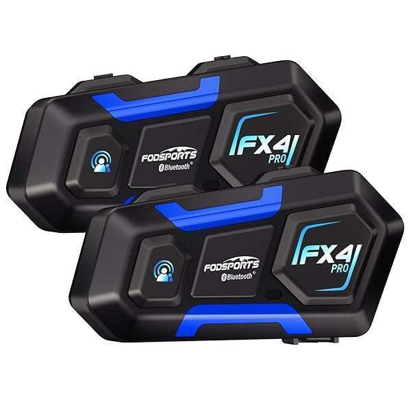 Fodsports FODSPORTS FX4 Pro Bluetooth Intercom for 4 Riders - Universal Helmet Communication System with FM & Dual Mics - View 2 of 10
