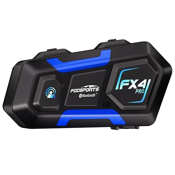 Fodsports FODSPORTS FX4 Pro Bluetooth Intercom: 4-Rider Helmet Communication System with FM & Dual Mics