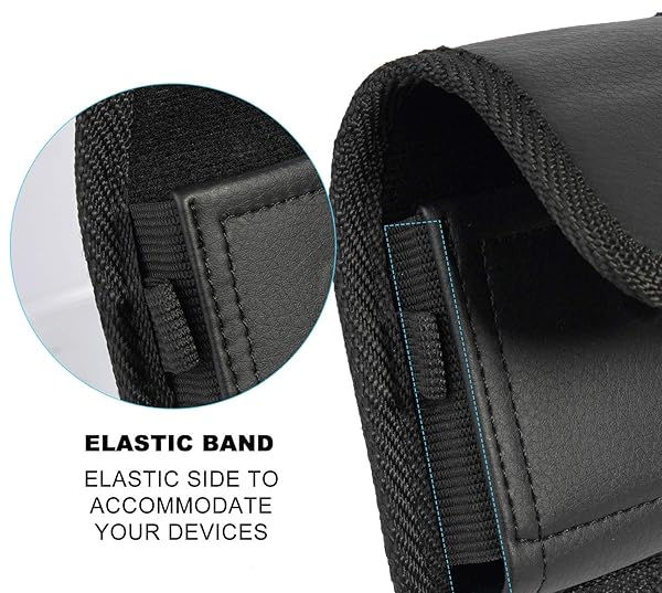 Nakedcellphone Buy Nakedcellphone Black Vegan Leather Case for Galaxy Z Flip 6 | Vertical Pouch with Belt Loop & Magnetic Closure - View 5 of 11