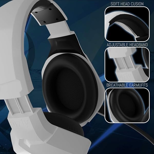 Orzly Orzly Hornet RXH-20 Gaming Headset: White Stereo Sound & Noise Cancelling for PS5, Xbox, Switch & PC - View 5 of 10