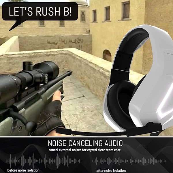 Orzly Orzly Hornet RXH-20 Gaming Headset: White Stereo Sound & Noise Cancelling for PS5, Xbox, Switch & PC - View 7 of 10