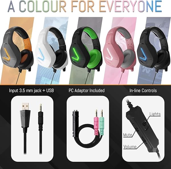 Orzly Orzly Hornet RXH-20 Gaming Headset: White Stereo Sound & Noise Cancelling for PS5, Xbox, Switch & PC - View 8 of 10