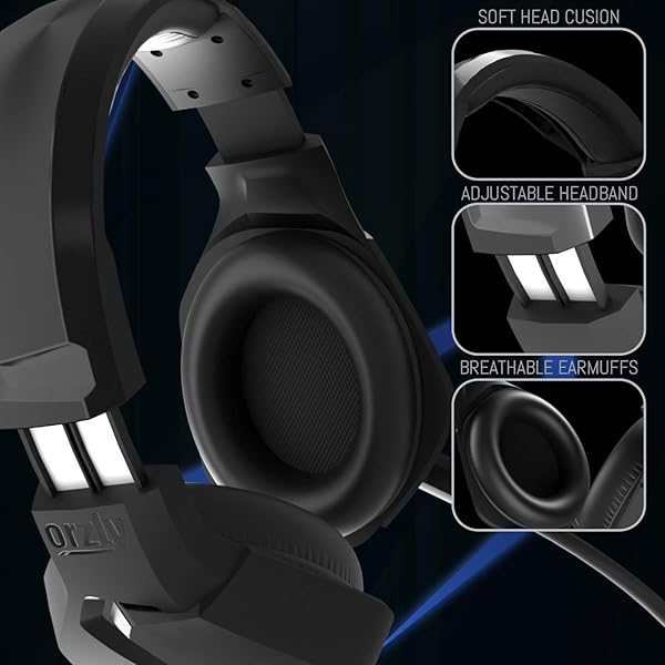 Orzly Orzly Hornet RXH-20 Abyss Gaming Headset: Noise Cancelling for PS5, Xbox, Switch & PC - Stereo Sound & Comfort - View 6 of 10