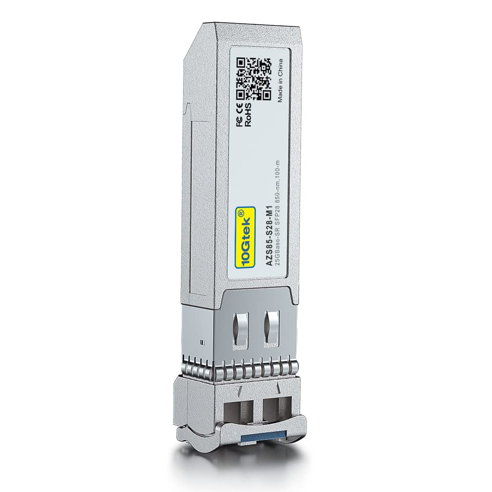 10Gtek 25G SFP28 SFP+ SR Transceiver 25GBase-SR Duplex LC MMF Optical Module for Intel E25GSFP28SR 850nm DDM up to 100m - View 6 of 7