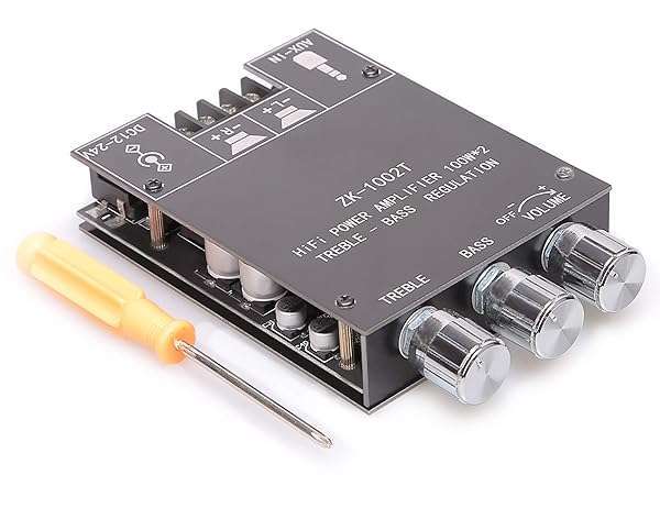 UwayKey 200W Bluetooth 5.0 Stereo Amplifier Board - Mini 2.0 Channel with Treble & Bass Control