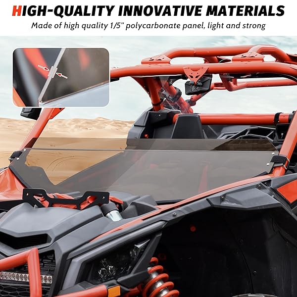 SAUTVS SAUTVS X3 Dark Tinted Half Windshield for Can-Am Maverick X3 (2017-2025) - Scratch Resistant & Vented Accessory - View 5 of 8