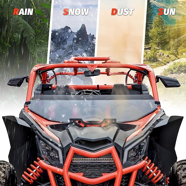 SAUTVS SAUTVS X3 Dark Tinted Half Windshield for Can-Am Maverick X3 (2017-2025) - Scratch Resistant & Vented Accessory - View 8 of 8