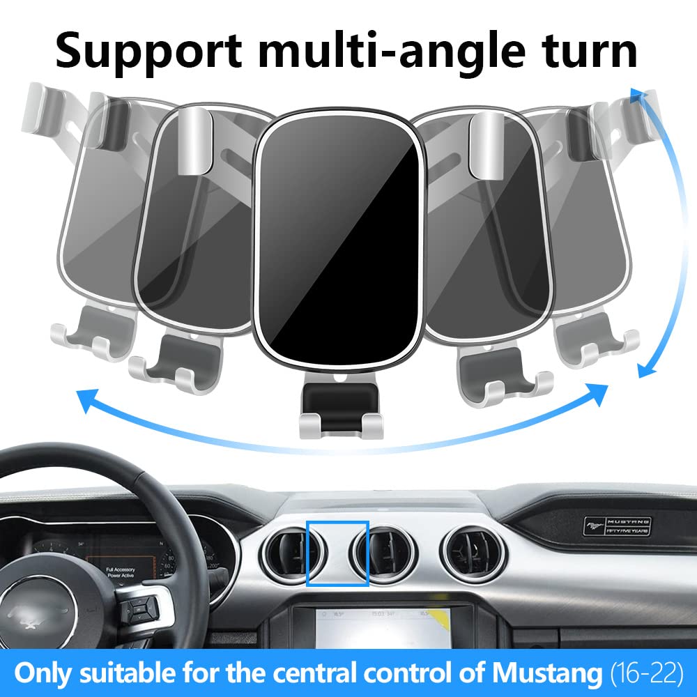 LUNQIN Car Phone Holder for Ford Mustang 2015 to 2023 Auto Accessories Navigation Bracket Mobile Cell Phone Mount Vent Screen Stand - View 5 of 6