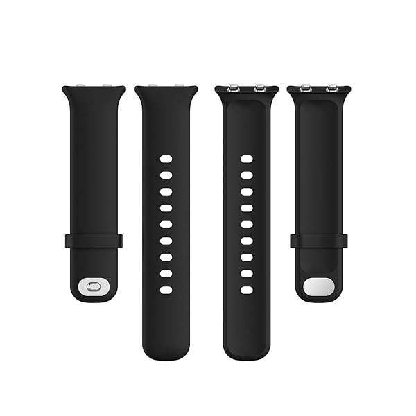 FitTurn FitTurn Silicone Watch Band for Oppo 41mm & 46mm - Stylish Replacement Strap for Men & Women with Metal Button (Black) - View 6 of 9