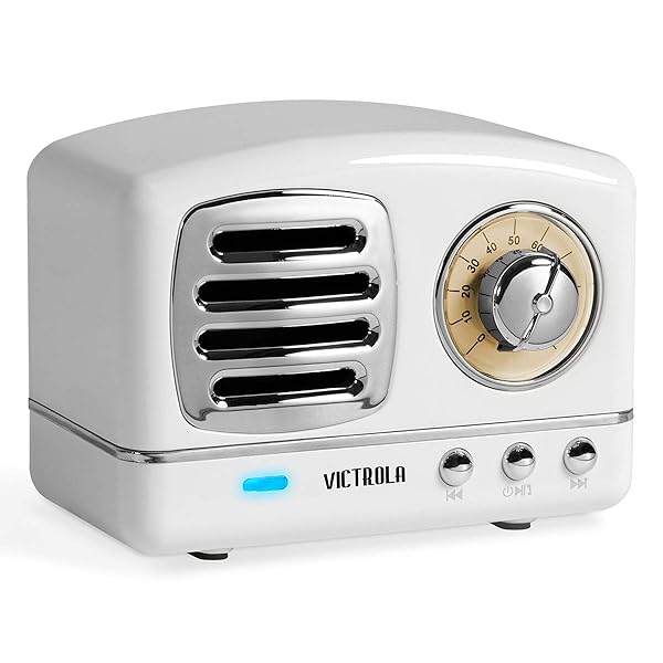 Victrola VS-170 Lily Bluetooth Mini Speaker Portable Rechargeable Battery White for On-the-Go Listening