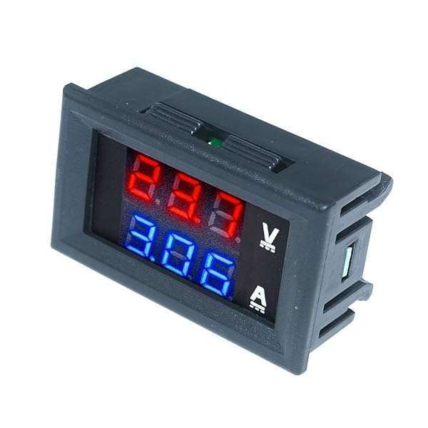 diymore "DIYMore 5PCS Waterproof 0.28" Volt Amp Meter - Dual Display DC 100V 10A Mini Voltmeter Ammeter with Red-Blue LED" - View 6 of 8