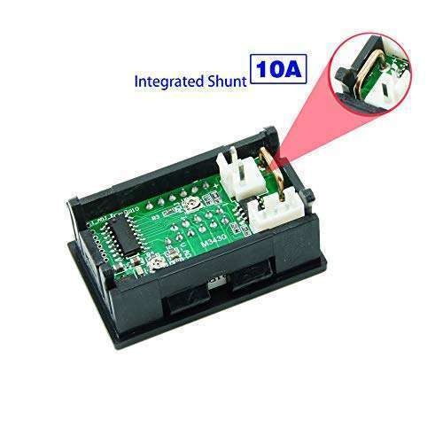 diymore "DIYMore 5PCS Waterproof 0.28" Volt Amp Meter - Dual Display DC 100V 10A Mini Voltmeter Ammeter with Red-Blue LED" - View 7 of 8