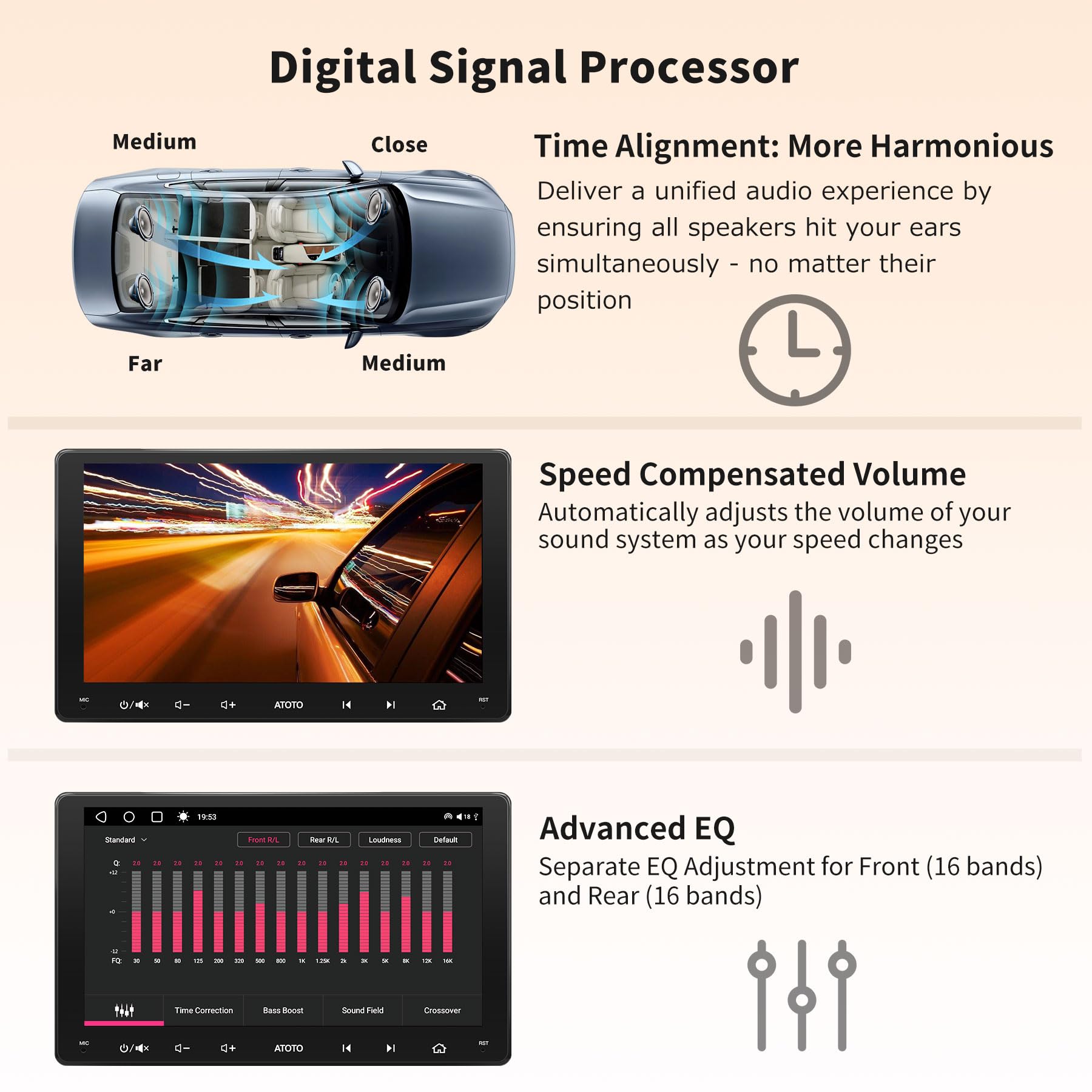 ATOTO "ATOTO S8G2114PM 2nd Gen Android Car Stereo: 10.1" QLED, Dual Bluetooth, Wi-Fi, USB Tethering & Speed Compensated Volume Control" - View 5 of 8