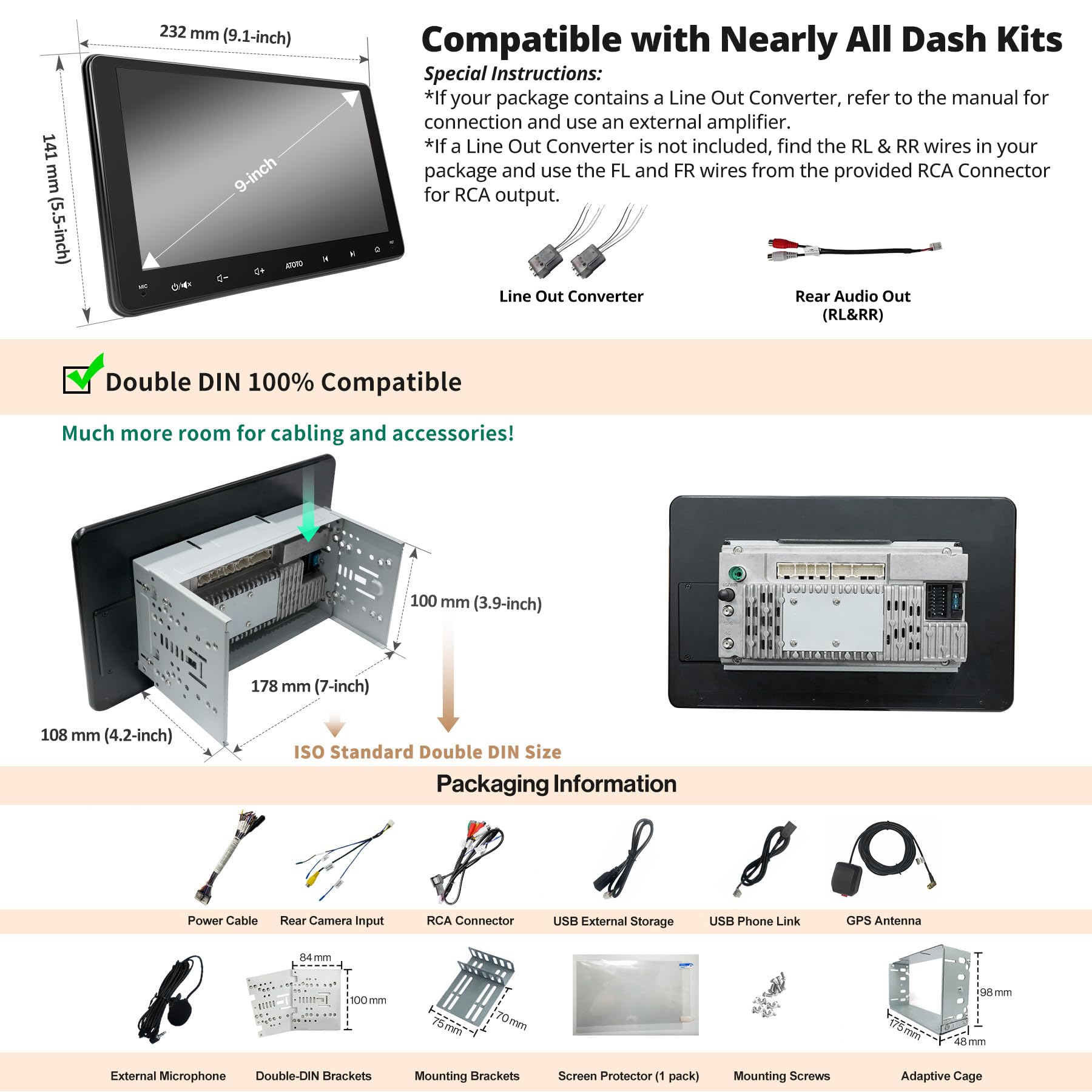 ATOTO "ATOTO S8G2114PM 2nd Gen Android Car Stereo: 10.1" QLED, Dual Bluetooth, Wi-Fi, USB Tethering & Speed Compensated Volume Control" - View 7 of 8